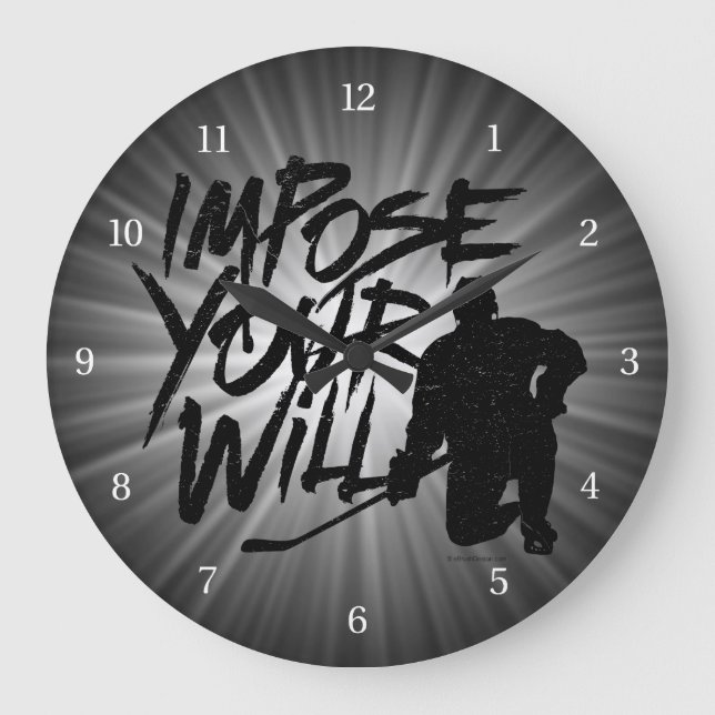 Stellen Sie Ihren Willen (Hockey) große Uhr (Vorderseite)