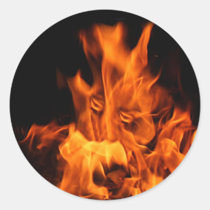 Stellen Sie im Flammenaufkleber gegenüber Runder Aufkleber