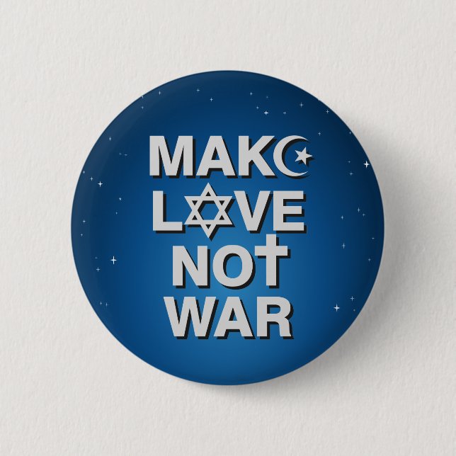 Stellen Sie Liebe-nicht Kriegsknopf her Button (Vorderseite)