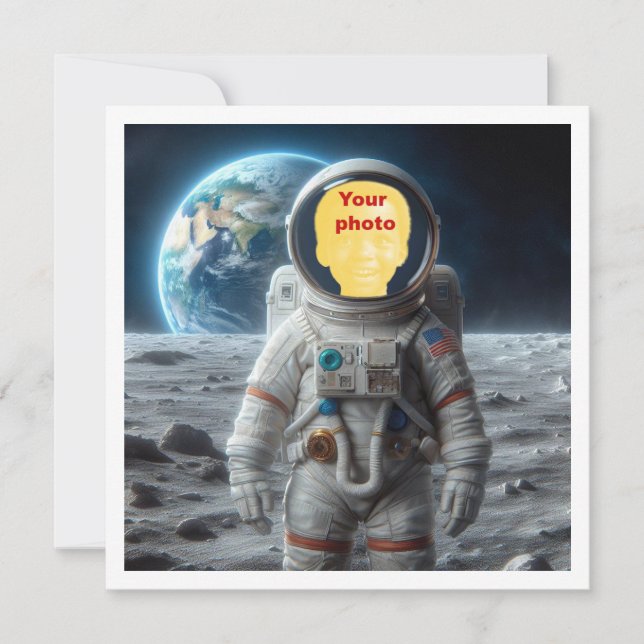 Stellen Sie mein Gesicht in das Bild, Astronaut, R Karte (Vorderseite)