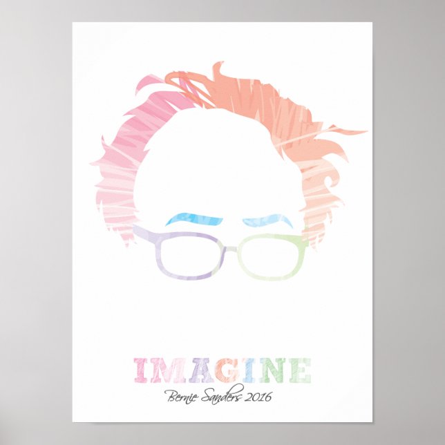 Stellen Sie sich Bernie Sanders 2016 vor - Aquarel Poster (Vorne)