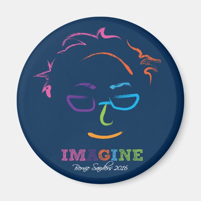 Stellen Sie sich Bernie Sanders 2016 vor - Pinsels Magnet (Vorne)