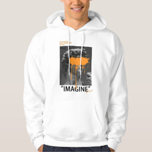 STELLEN SIE SICH David Sculpture mit orangefarbene Hoodie