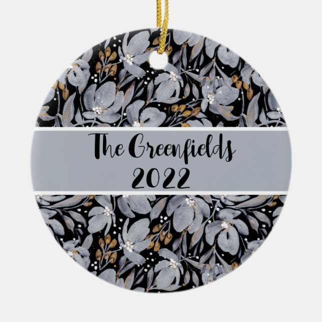 Stellen Sie sich die Blumen individuell anpassbare Keramik Ornament (Vorne)