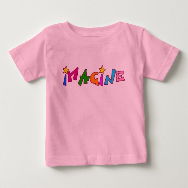 Stellen Sie sich eine farbige Schrift vor Baby T-shirt (Vorderseite)