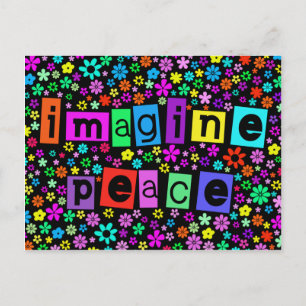 Stellen Sie sich eine Friedenspostkarte vor Postkarte