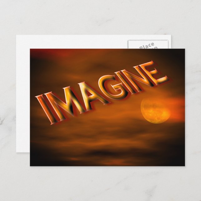 Stellen Sie sich Fantasy Sky Inspirational Postcar Postkarte (Vorne/Hinten)