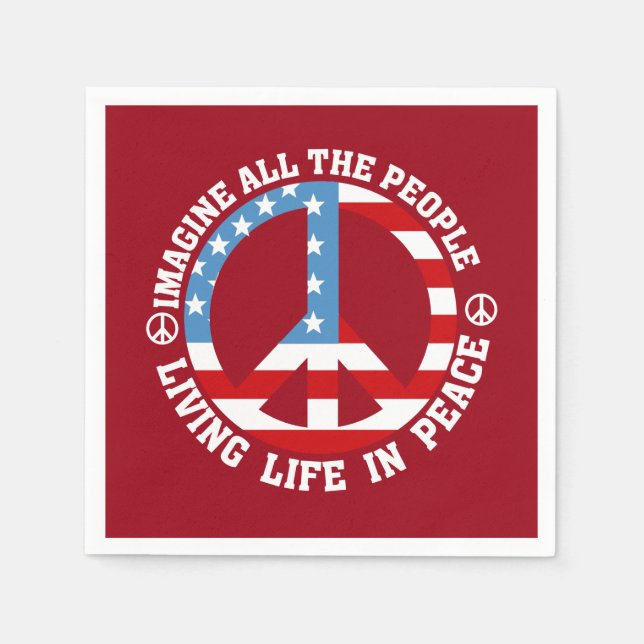 Stellen Sie sich Frieden vor Serviette (Vorderseite)