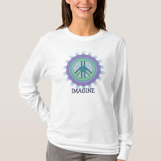 Stellen Sie sich Friedenslotos-T - Shirt vor (Vorderseite)