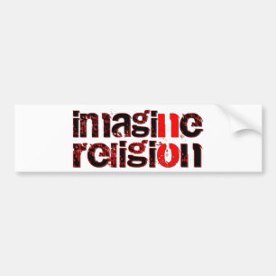 Stellen Sie sich keine Religion vor Autoaufkleber