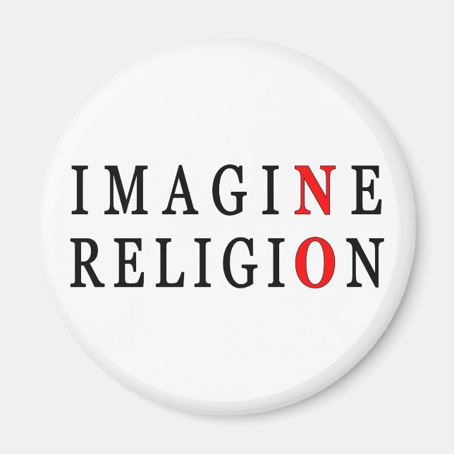 Stellen Sie sich keine Religion vor Magnet (Vorne)