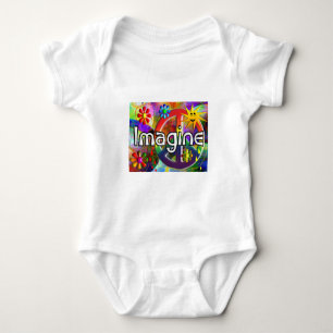 "Stellen Sie sich" Psychadelic Siebzigerjahre Baby Strampler