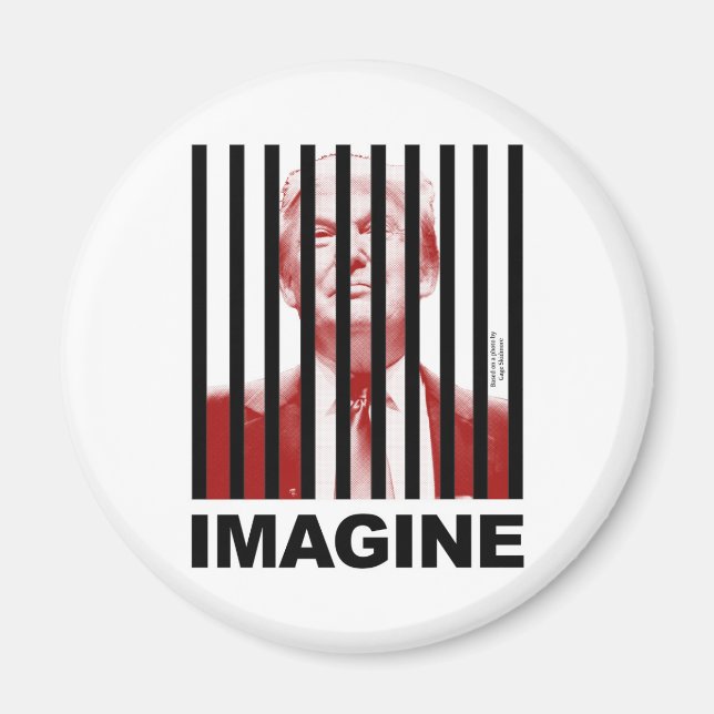 Stellen Sie sich Trump Behind Bars vor Magnet (Vorne)