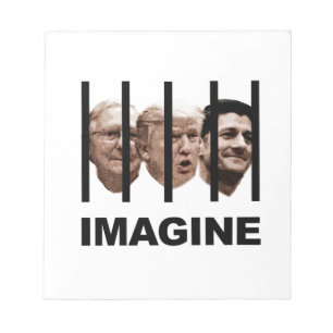 Stellen Sie sich Trump, McConnell und Ryan Behind Notizblock