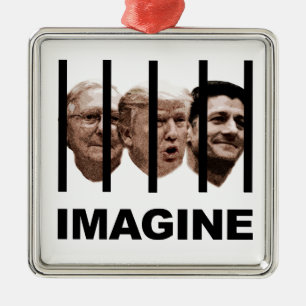 Stellen Sie sich Trump, McConnell und Ryan Behind  Silbernes Ornament
