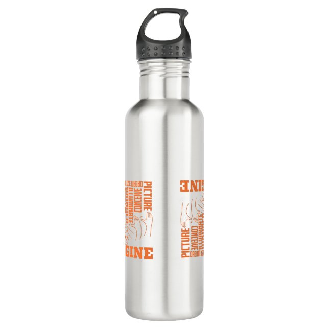 Stellen Sie sich vor - ASL Design Edelstahlflasche (Vorderseite)