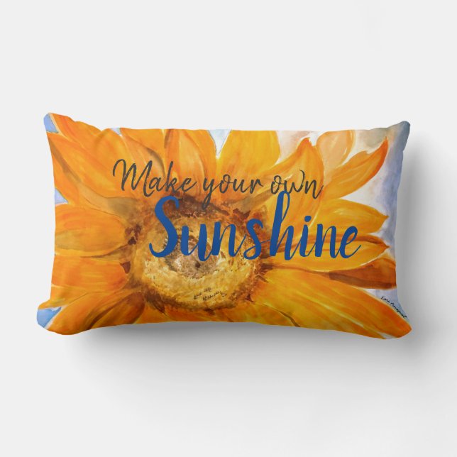 Stellen Sie Sonnenschein-Sonnenblume-Kunst Lendenkissen (Vorderseite)