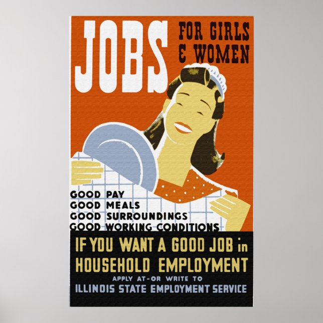 Stellenangebote für Mädchen und Frauen-Poster Poster (Vorne)