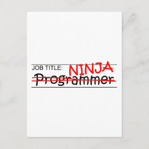 Stellenbezeichnung Ninja - Programmer Postkarte
