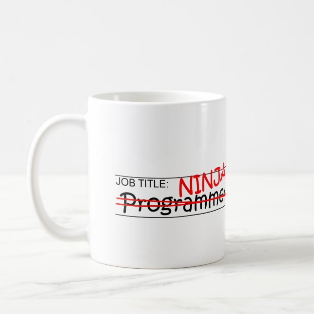 Stellenbezeichnung Ninja - Programmierer Kaffeetasse (Links)