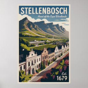 Stellenbosch Südafrika Retro-Reiseposter Poster