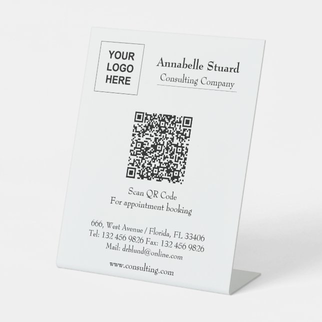Stellenbuch QR-Code berufliche Firma Sockelschild (Vorderseite)
