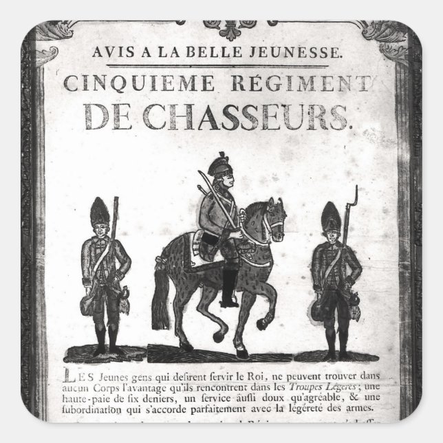 Stellenplan für das Fünfte Regiment Quadratischer Aufkleber (Vorderseite)