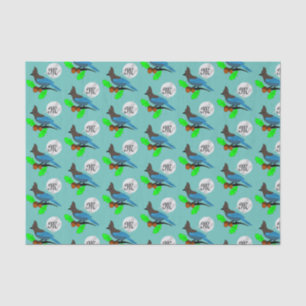 Steller Blue Jay Monogram Seidenpapier