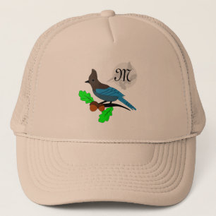 Steller Blue Jay Monogramm Truckerkappe