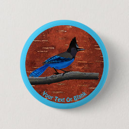 Stellers Jay auf der inneren Birkenhalde Button