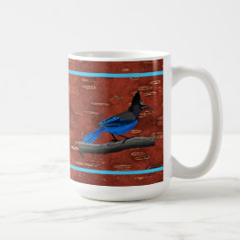 Stellers Jay auf der inneren Birkenhalde Kaffeetasse