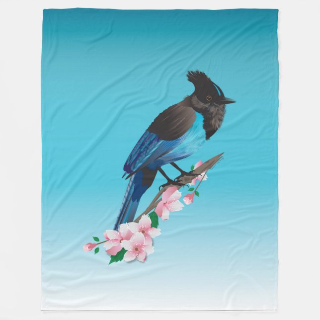 Steller's Jay Fleece Blanket (Vorderseite)