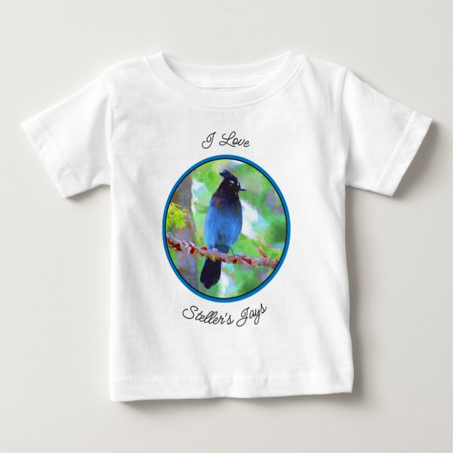 Steller's Jay Painting - Original Bird Art Baby T-shirt (Vorderseite)