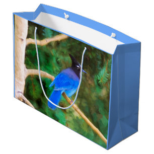 Steller's Jay Painting - Original Bird Art Große Geschenktüte