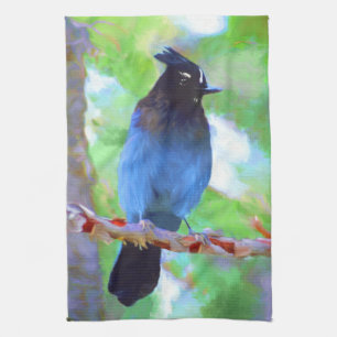 Steller's Jay Painting - Original Bird Art Handtuch