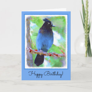 Steller's Jay Painting - Original Bird Art Karte