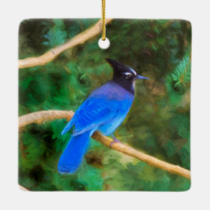 Steller's Jay Painting - Original Bird Art Keramikornament