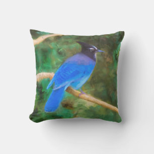 Steller's Jay Painting - Original Bird Art Kissen