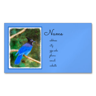 Steller's Jay Painting - Original Bird Art Magnetische Visitenkarte