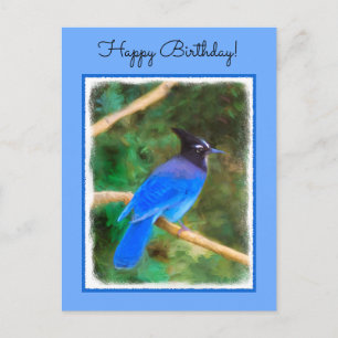 Steller's Jay Painting - Original Bird Art Postkarte