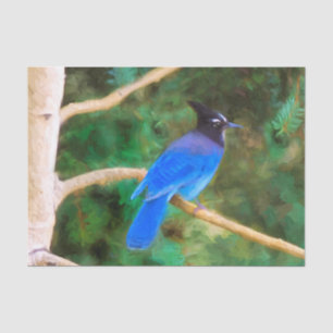 Steller's Jay Painting - Original Bird Art Seidenpapier