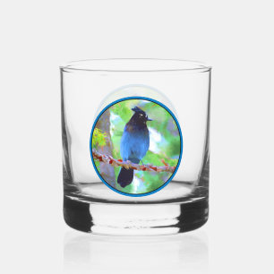 Steller's Jay Painting - Original Wild Bird Art Whiskyglas
