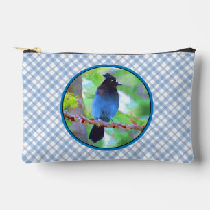 Steller's Jay Painting Original Wild Bird Art Zubehörtasche