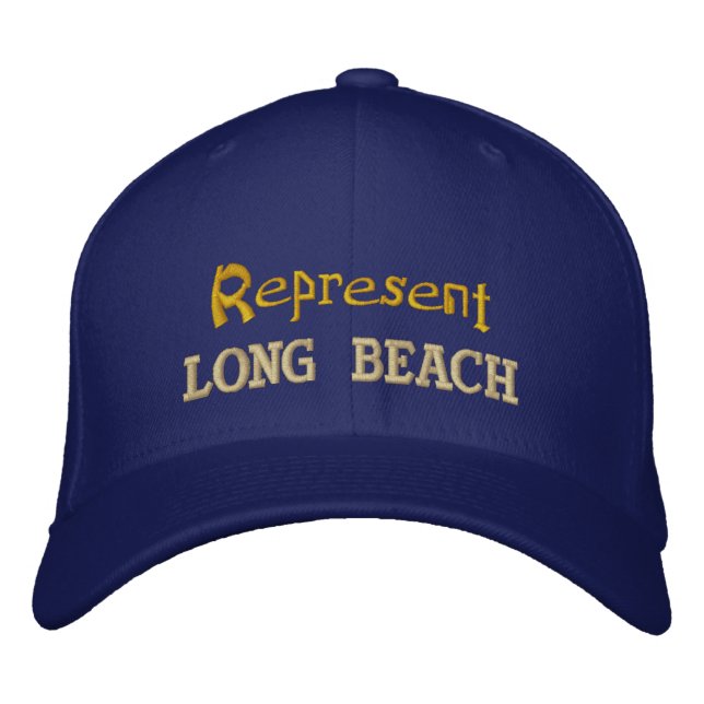 Stellt Long Beach Cap dar Bestickte Kappe (Vorderseite)