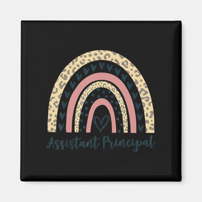 Stellvertretender Direktor Boho Rainbow Leopard Zu Magnet (Vorne)