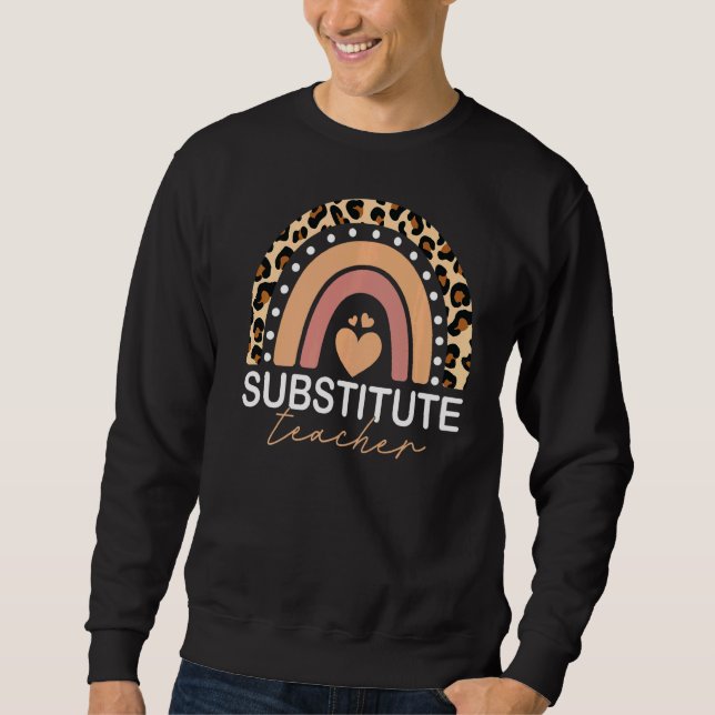 Stellvertretender Lehrer Boho Rainbow Back to Scho Sweatshirt (Vorderseite)
