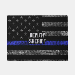 Stellvertretender Sheriff Distressed Flag Fußmatte