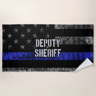 Stellvertretender Sheriff Distressed Flag Strandtuch