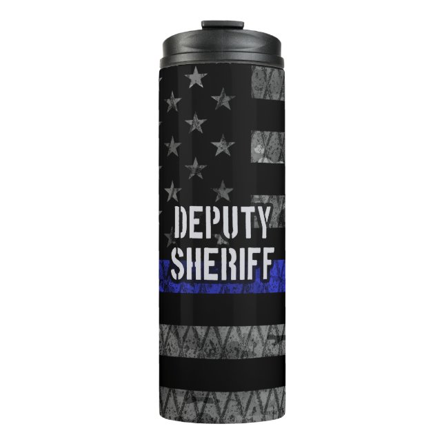 Stellvertretender Sheriff Distressed Flag Thermosbecher (Vorderseite)