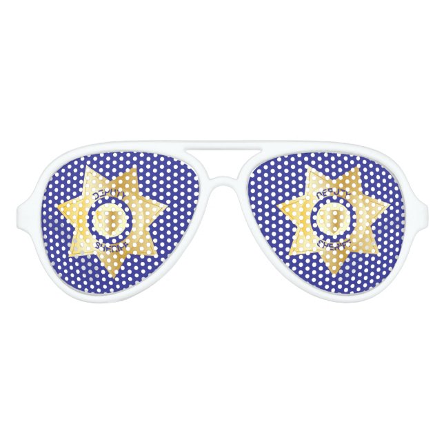 Stellvertretender Sheriff Gold Abzeichen Party Partybrille (Vorderseite)